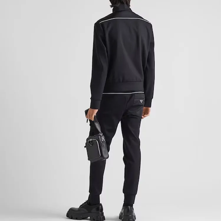 PRADA Logo Plaque Zip-Up Jacket-2
