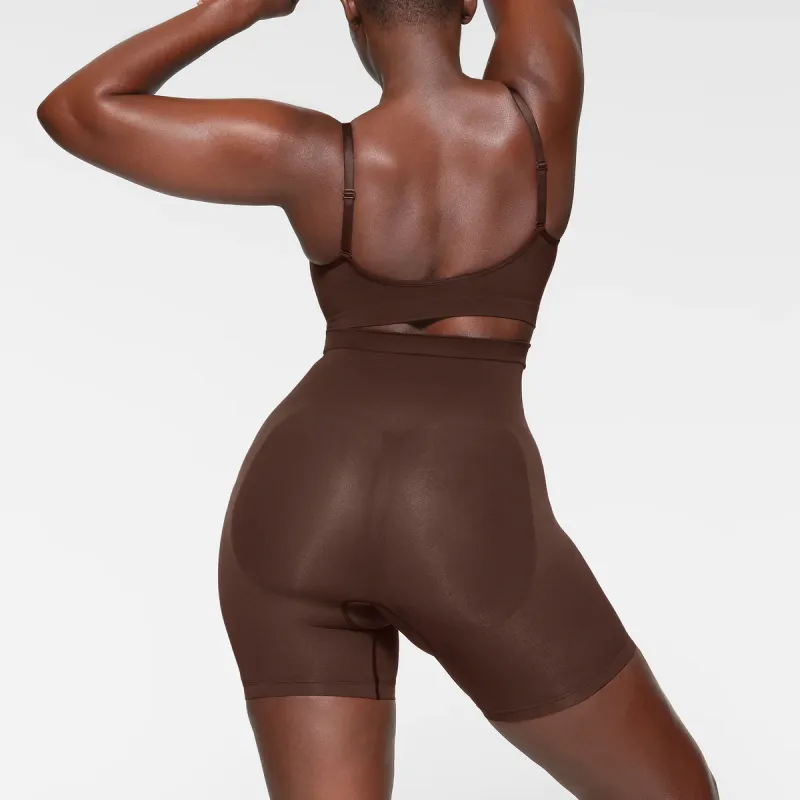 SKIMS SEAMLESS SCULPT MID THIGH SHORT Underpants Women's Espresso/Coffee-2