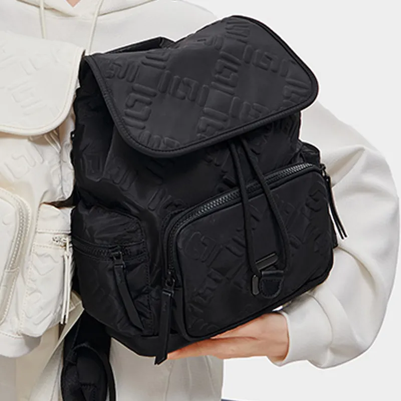 FILA FUSION Pu Synthetic Leather Backpack Regular Women's Pitch Black-5
