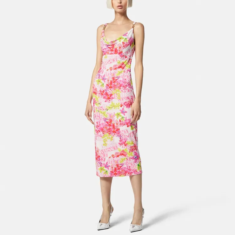VERSACE SS23 Holiday Sleeveless Dresses Women's Pink-1