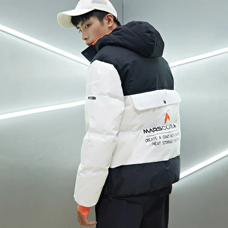 Kappa Colorblock Letter Hooded Down Jacket Unisex-7