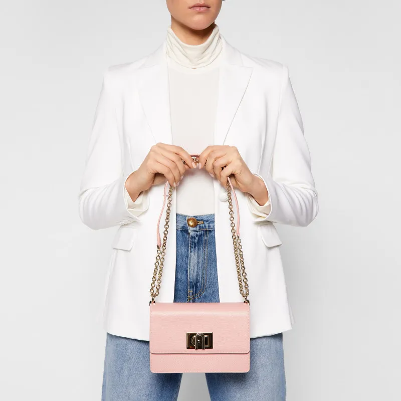 Furla 1927 Collection Leather Shoulder Bag Crossbody Bag Mini Women's Light Pink-4