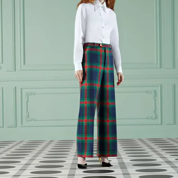 GUCCI Casual Pants Women's Marine Blue-2