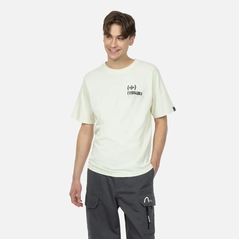 EVISU T-Shirts Men Beige Yellow-3