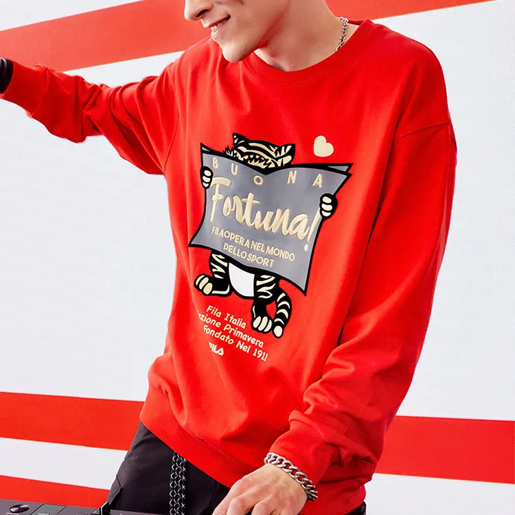 FILA Co branded Year Of The Tiger Collection Sweatshirts Unisex Legend Red-2