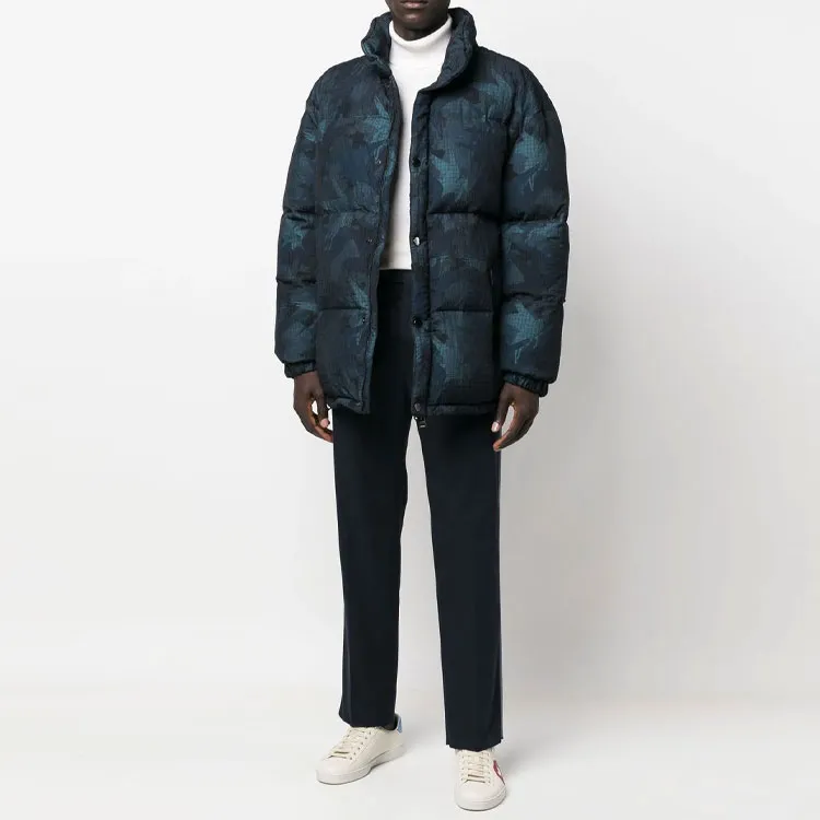 ETRO Camouflage Printed High Neck Padded Jacket-1