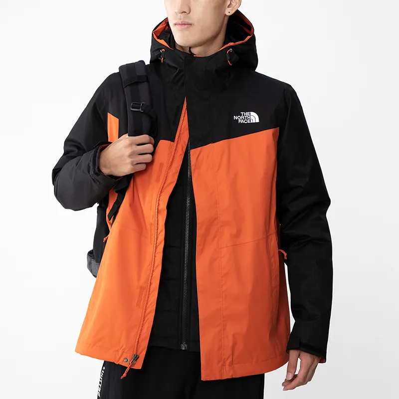 THE NORTH FACE Water Resistant Windproof Breathable Wear Resistant Warm Windbreaker Jacket Men's Orange Red-3