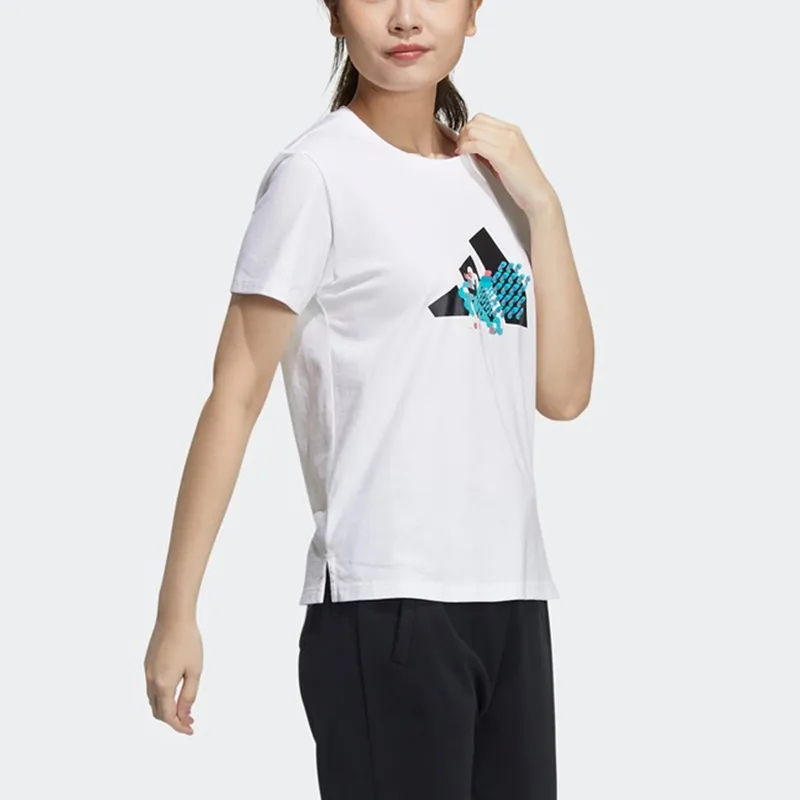 Adidas CNY Collection Set in Sleeve T Shirt Women's White-4