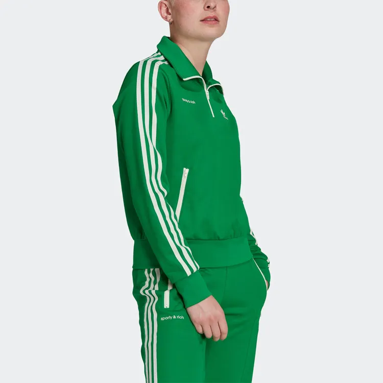 Adidas Originals X Quarter Zip Track Jacket Jolly Green/Cream-3