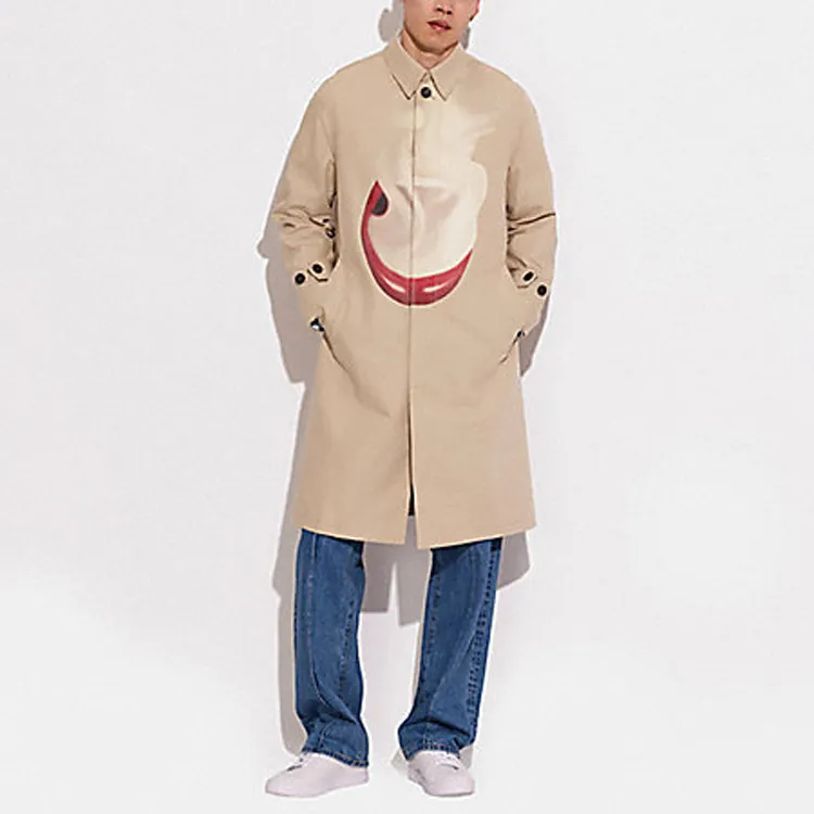 COACH Trench Coats Men Khaki-1