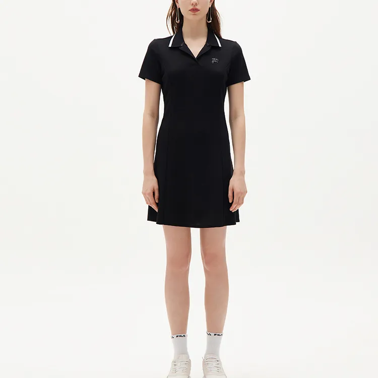 FILA Short Sleeved Dress Women's Jet Black-2