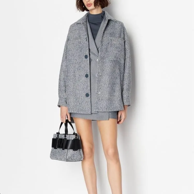 ARMANI EXCHANGE Coats Women's Blue Gray-1