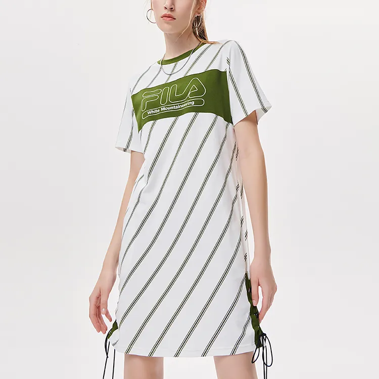 FILA FUSION Short Sleeved Dresses Women's Sports White-3