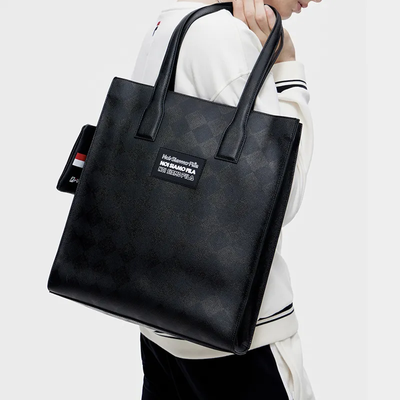 FILA Fusion Polyurethane With Synthetic Leather Handbag, Shoulder Bag Unisex Black-4
