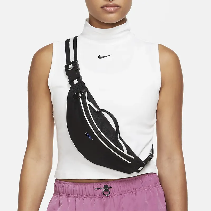 Nike Heritage Polyester One Shoulder Crossbody Fanny Pack Small Size Unisex Black-4