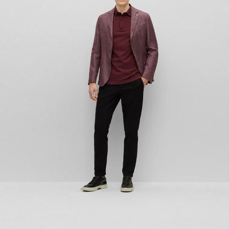 HUGO BOSS Performance Series Polo Shirts Men Dark Red-1