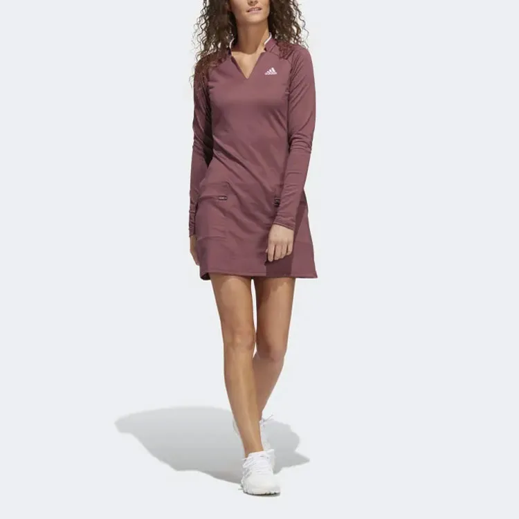 Adidas Long-Sleeved Dresses Women's Red-1