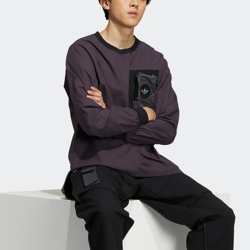 Adidas Originals Set in Sleeve T Shirt Men's Purple-3