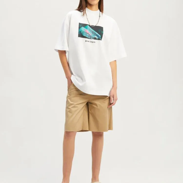 PALM ANGELS Miami Graphic Print T Shirt White-1