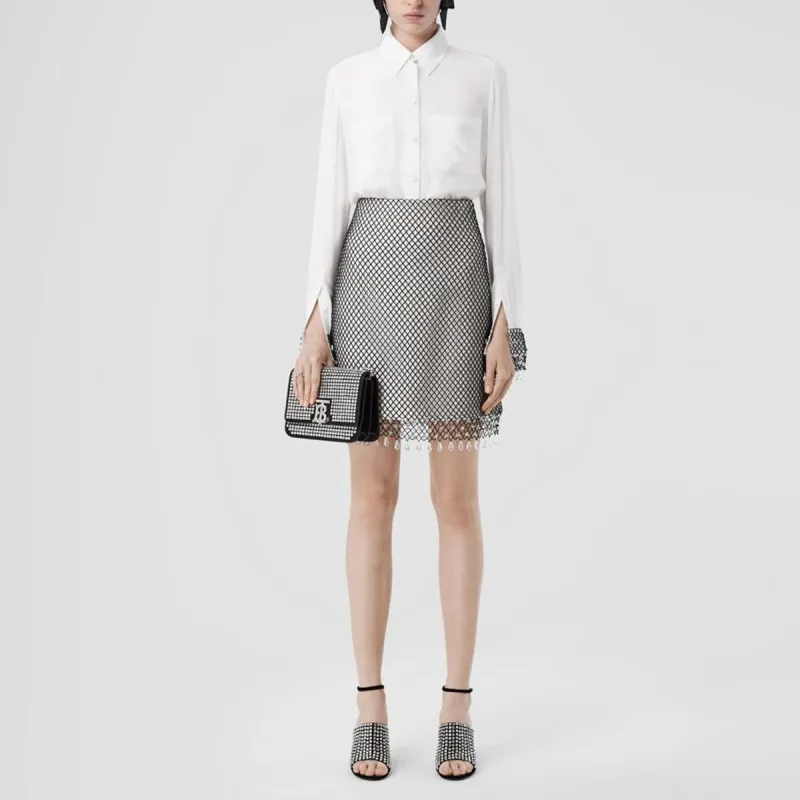 Burberry Logo patch Layered Silk Shirt-1