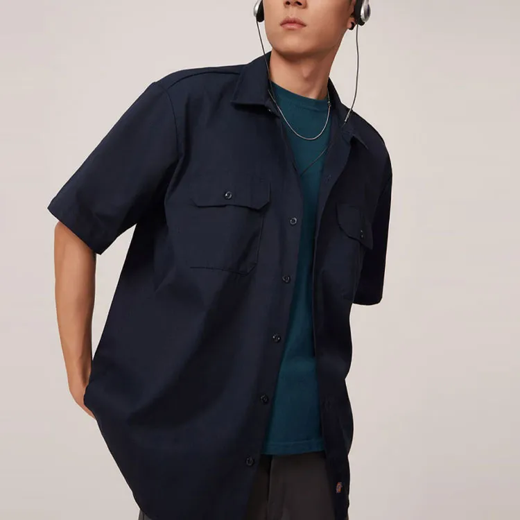 Dickies Shirts Men Dark Marine Blue-2