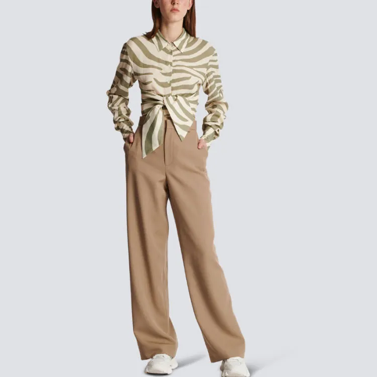 BALMAIN FW22 Casual Pants Women's Khaki-1