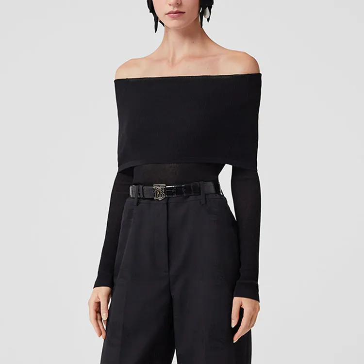 Burberry Ribbed knit Off shoulder Top-3