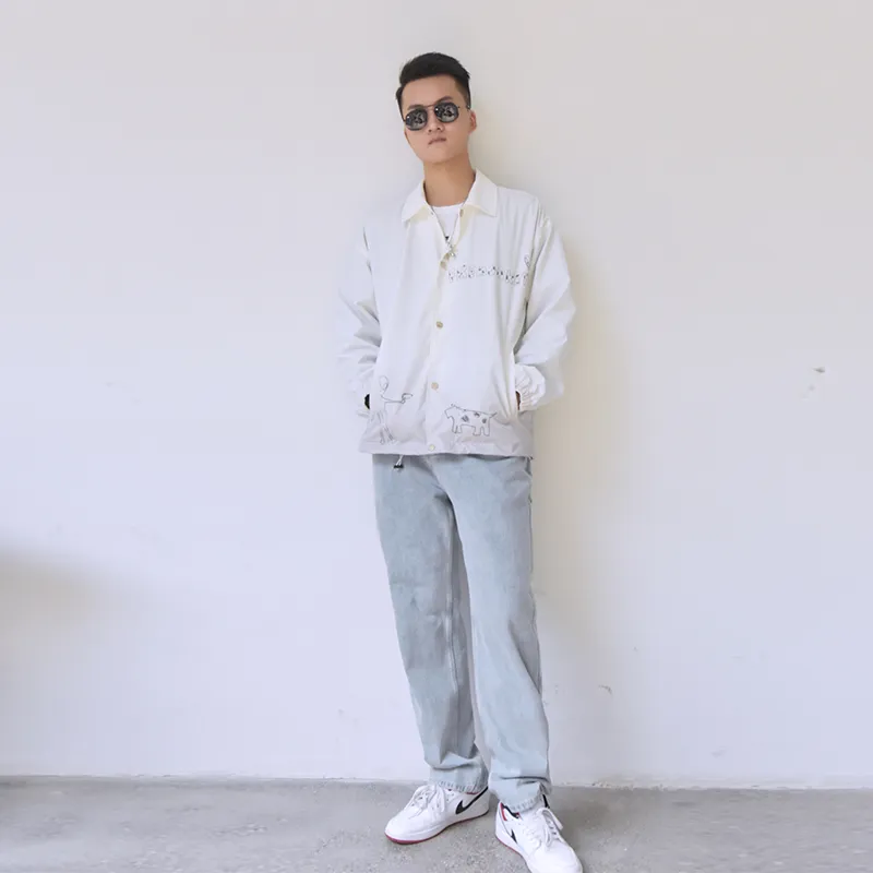 FireMonkey Loose Fit Jacket Unisex White-2