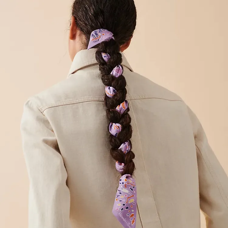 HERMES Silk Scarves Women's Purple-1
