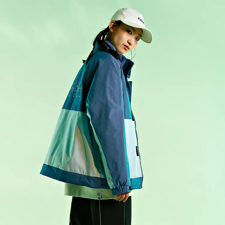 Kappa Letter Colorblock Hooded Puffer Jacket Unisex-9