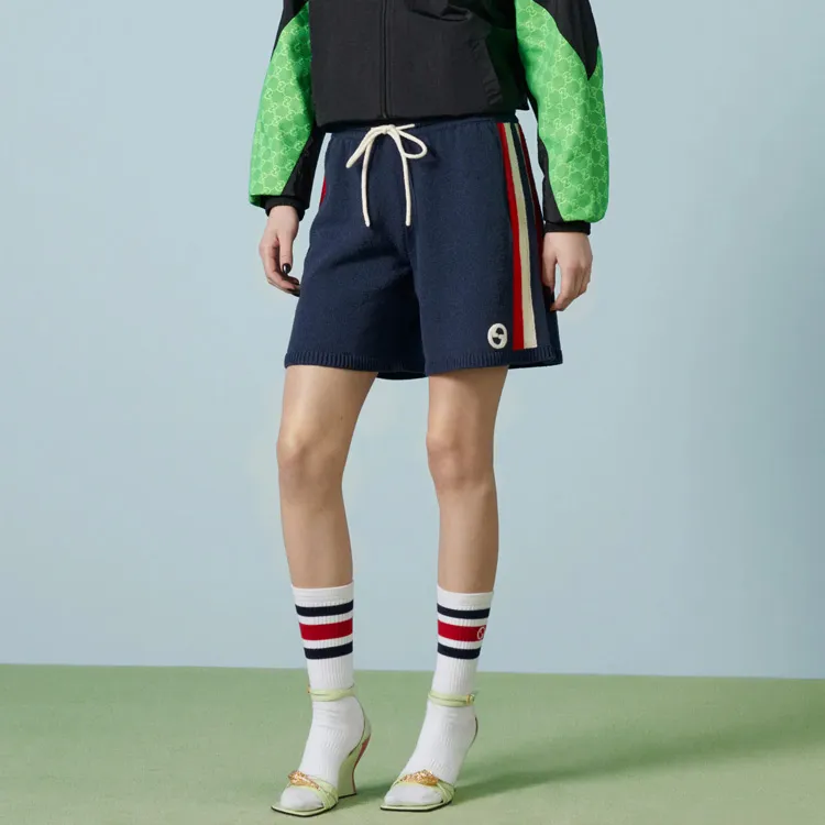 GUCCI Logo-patch Track Shorts-3