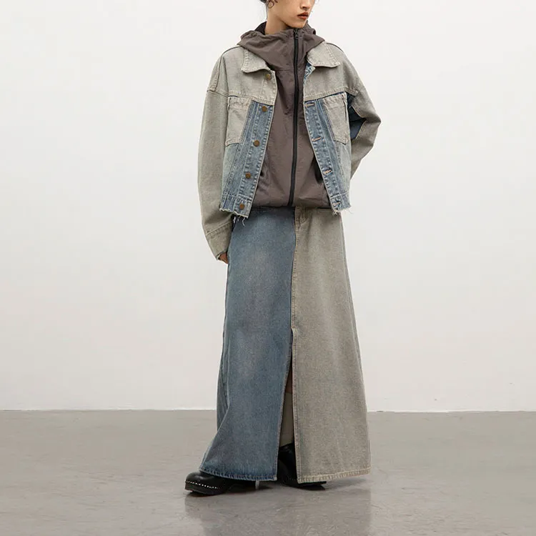 Crying Center Denim Jackets Unisex Blue-1