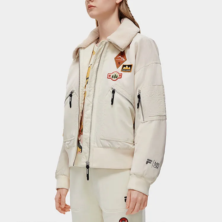FILA FUSION FILA X MARCELO BURLON Puffer Jackets Women's Pen Screw Apricot-3