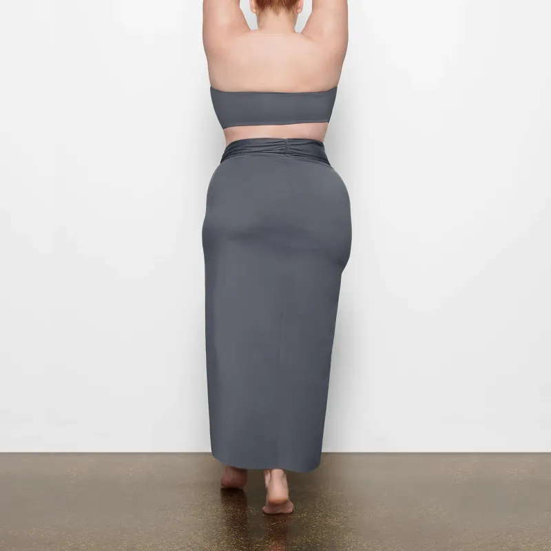 Skims Swim Sarong Skirt Gunmetal-1