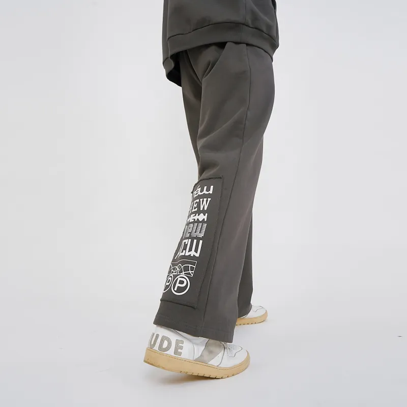 Phew Thickened Casual Pants Unisex Dark Gray-4