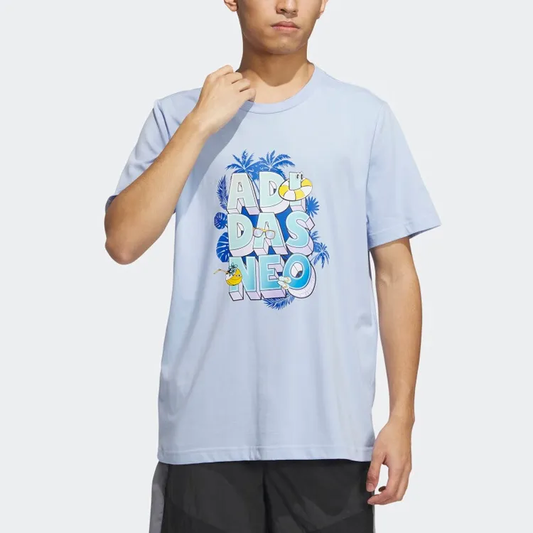 Adidas Neo Set-in Sleeve T-Shirt Men's Blue-1