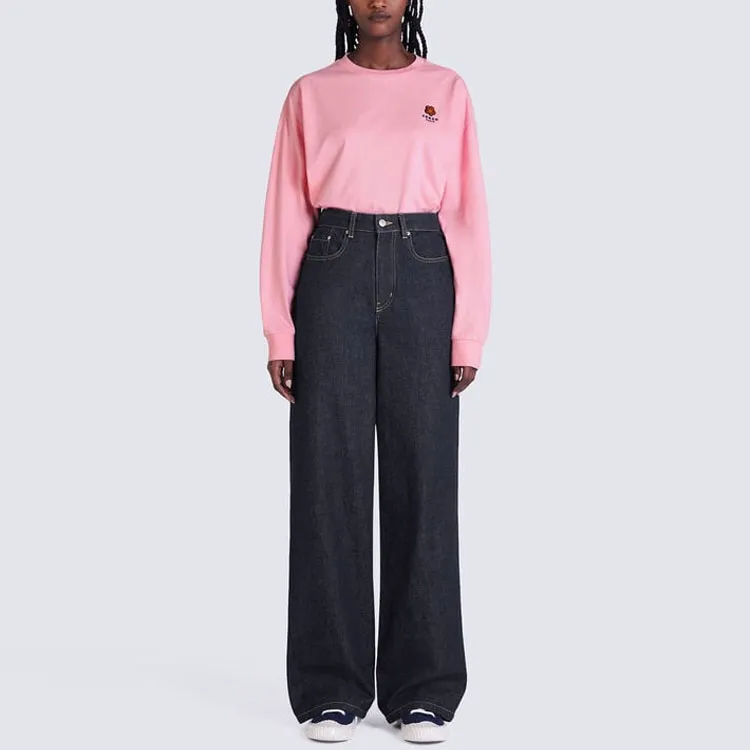 KENZO Boke Flower Logo Embroidered Crewneck T Shirt-4