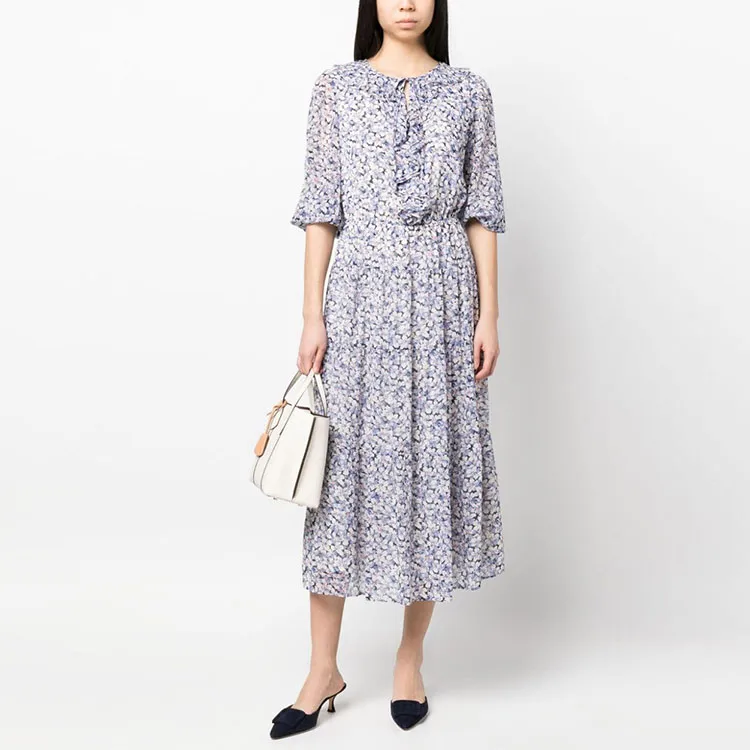 Polo Ralph Lauren SS23 Long Sleeved Dress Women's Purple-1