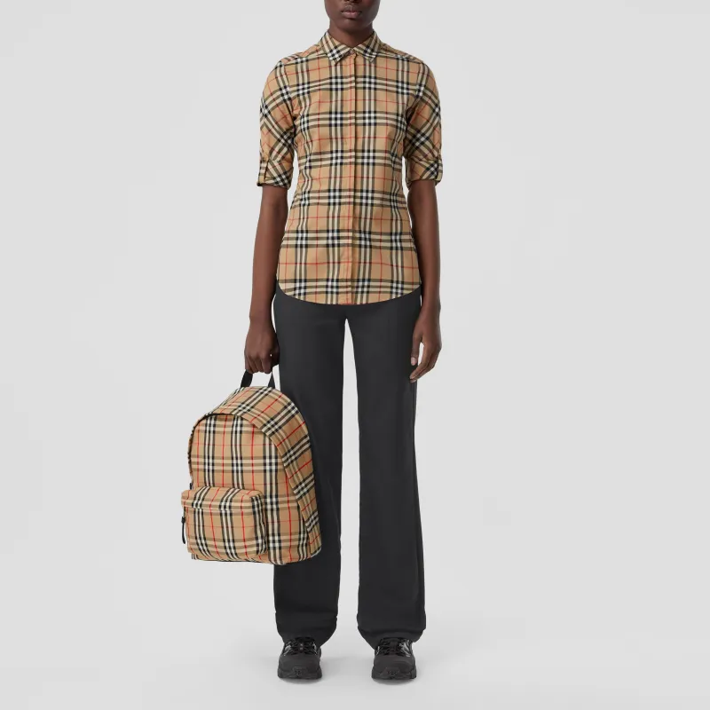 Burberry Vintage Check Nylon Backpack Archive Beige-10