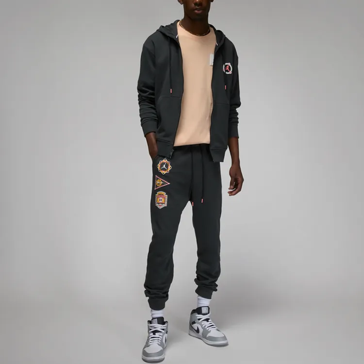 Jordan Knitted Sweatpants Men's Gray Black-2