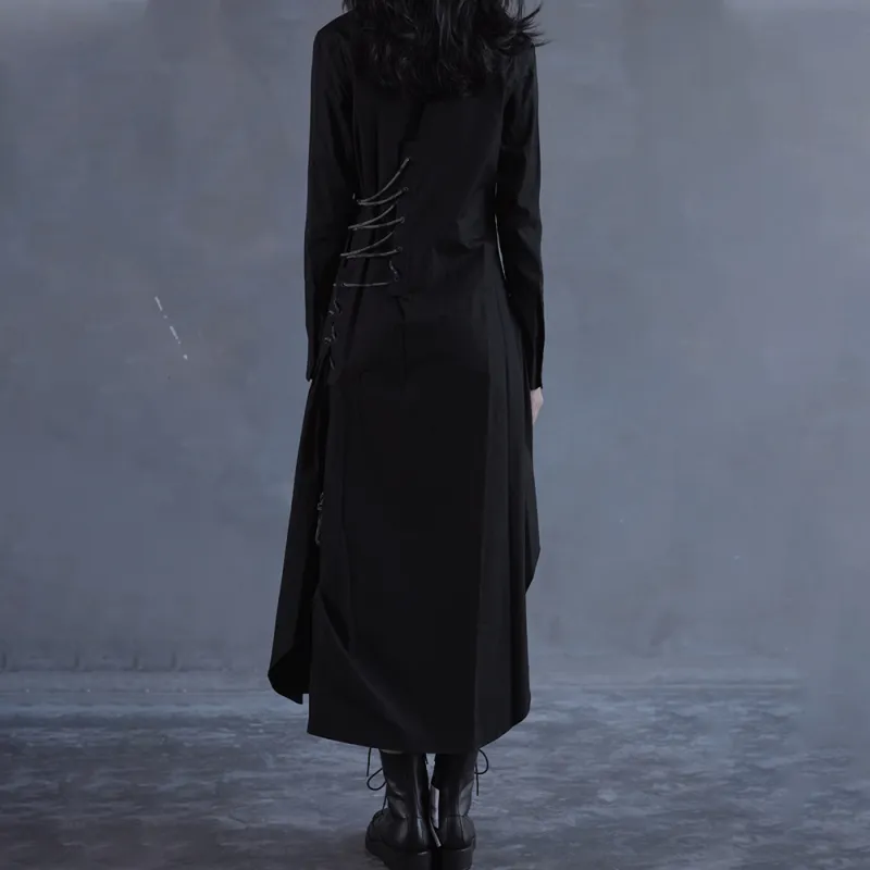 Yohji Yamamoto Long Sleeved Dresses Women's Black-3