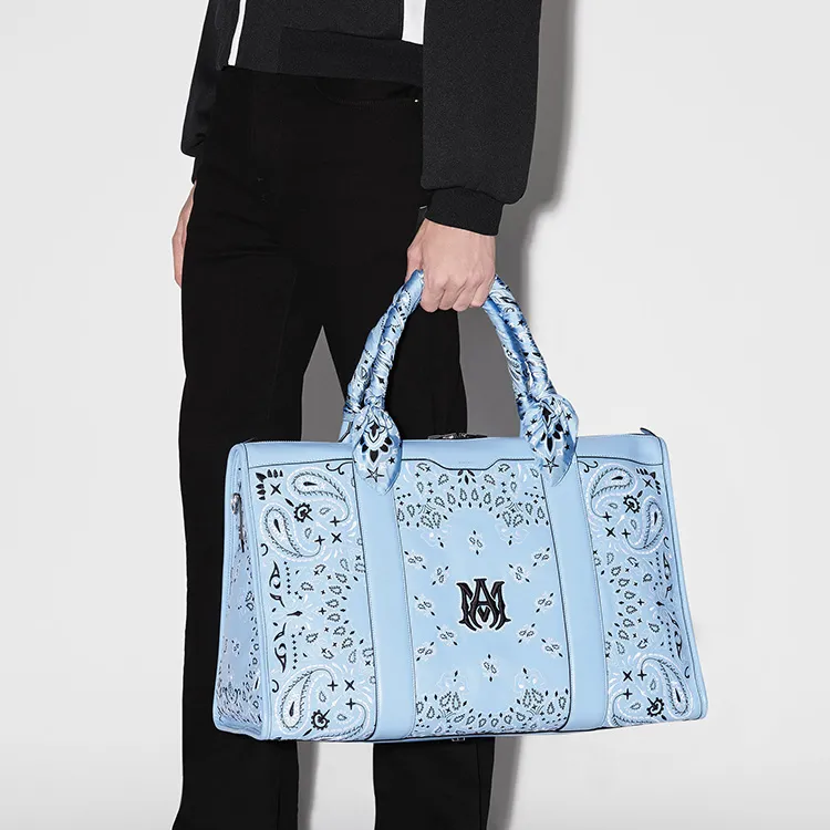 AMIRI Calfskin Shoulder Bag Crossbody Bag Handbag Unisex Blue-2