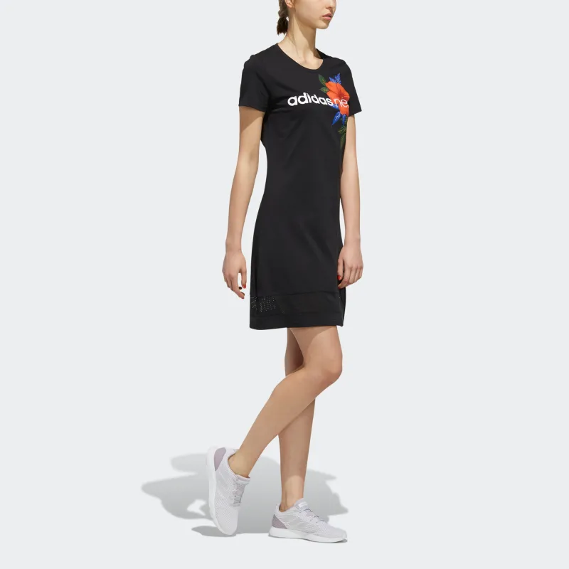 Adidas Neo Short Sleeved Dresses Women's Black-5