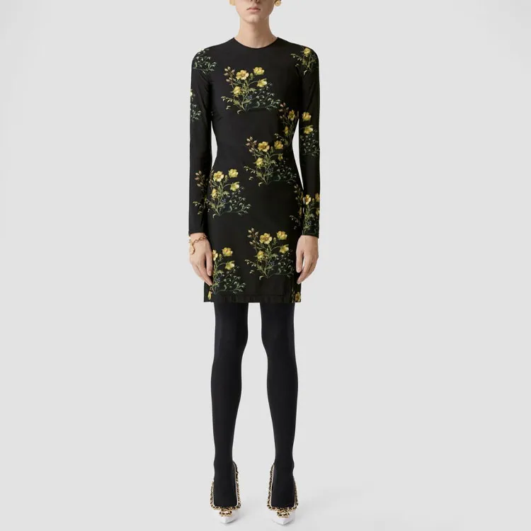 Burberry Long Sleeved Dress Women's Black-1