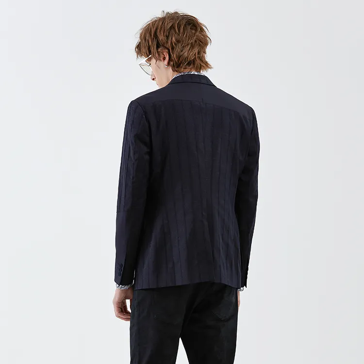 DAVID NAMAN Business Suits Men Navy Blue-5