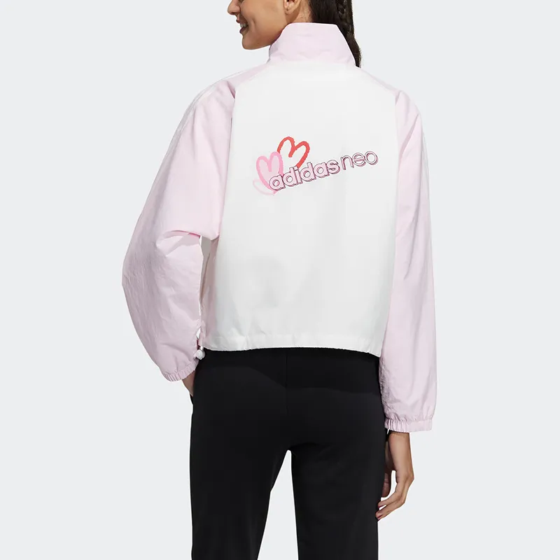 Adidas Neo Jacket Women's White Pink Multicolor-4