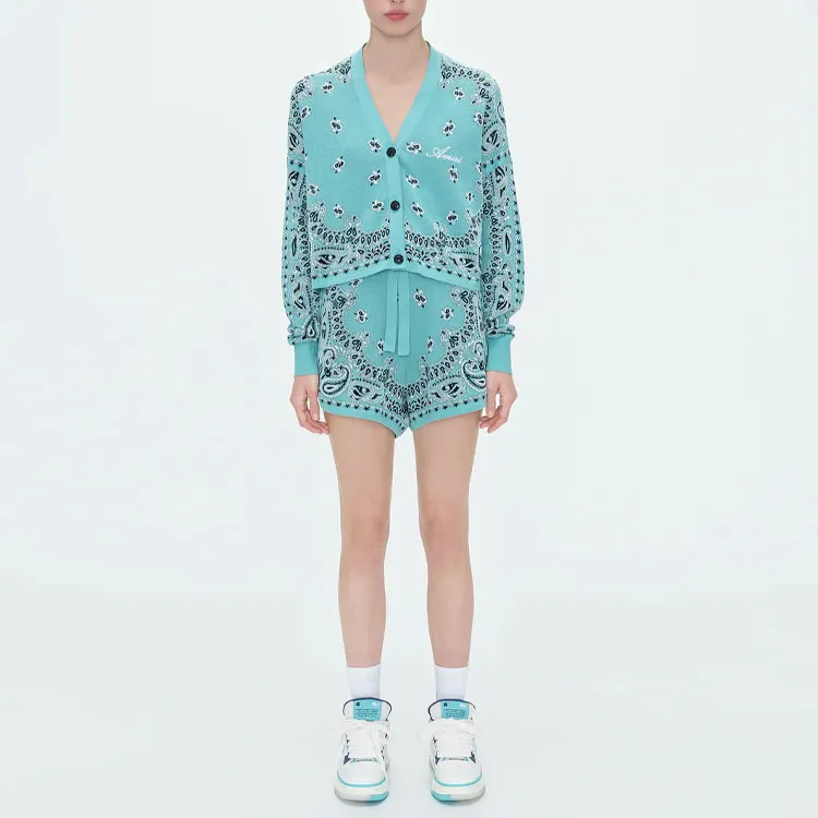 AMIRI Bandana-intarsia Knitted Shorts-1