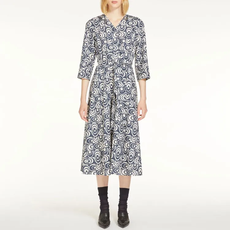 'S MAX MARA Short Sleeved Dresses Women's Blue-2