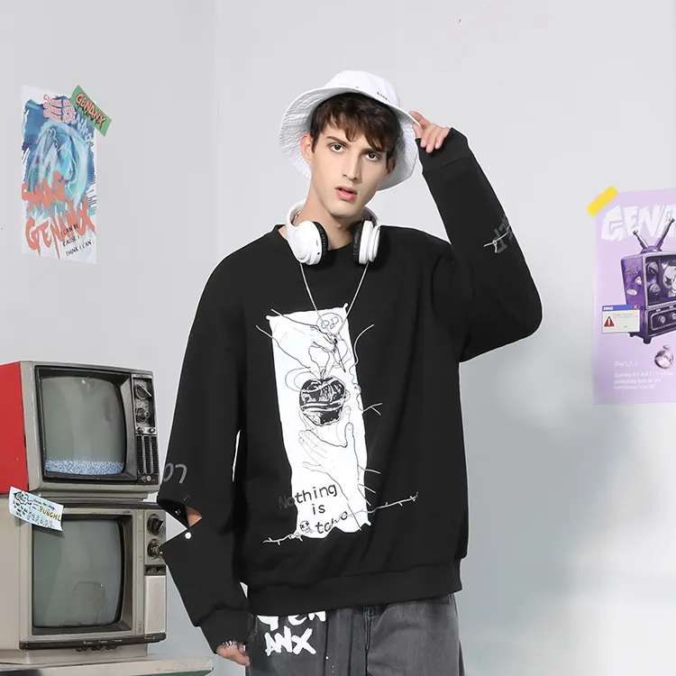 GENANX Sweatshirts Unisex Black-2