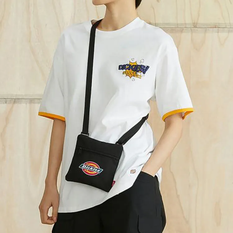 Dickies Polyester Cell Phone Pouch, Small Square Bag, Shoulder Bag, Crossbody Bag Regular Unisex Black-4